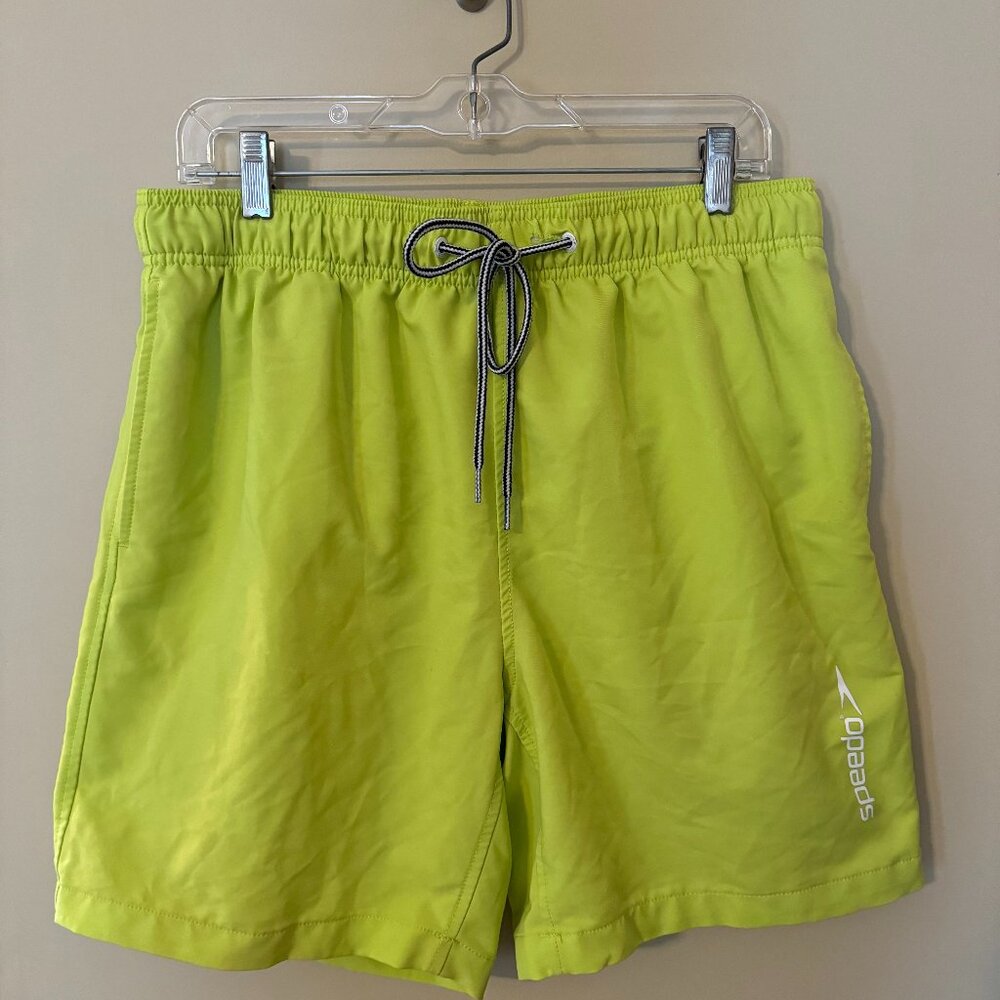Speedo Mens Swim Trunks With Drawstring, Size Large